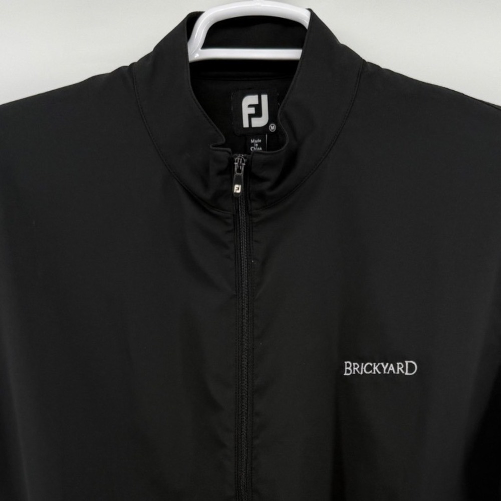 FootJoy Mens Brickyard Golf Vest Black Quarter Zip Mock Neck Size M Pullover